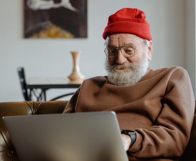 Local Brunswick resident getting help with their laptop